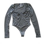 SKIMS  Glissenette Long Sleeve Bodysuit Underwire Bustier Thunder Women's Small Photo 2