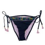 Nanette Lepore  Vamp Swim Bikini Bottom Tassel Tie Black Size 10 Photo 4