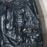 Free People Shiny Blue Vegan Leather Mini Skirt Size S Photo 6