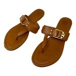 Tory Burch  Tan Leather Marsden Flat Thong Sandal Size 9.5 Photo 2