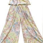 Pastel tie dye strapless wide leg romper measurements in pictures Size undefined Photo 3