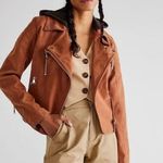 We The Free Hariett Vegan Suede Moto Jacket Large Photo 1