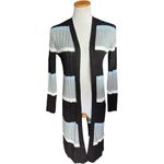 No Boundaries NWT Womens  Lace Back Duster Color Block Sweater Cardigan - Sz XS Photo 4