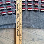 VTG Gino Paoli Italy 100% Wool Turtleneck Sweater Textured Red White Black Check Gray Size L Photo 6