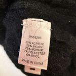 EXPRESS  Black Shimmer Loose Knit Puff Sleeve Mohair/Wool Blend Sweater Medium Photo 7