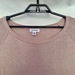 Calvin Klein 3/4 Sleeve Glitter Tunic Womens Sweater Sz L Pink zip Hem Soft Girl Photo 1