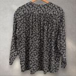 Giorgio Armani Vtg  Silk Floral Button Down‎ Peasant Oversized Blouse Sz US 8 Photo 4