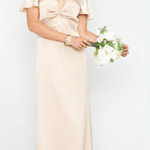 Show Me Your Mumu  Dress Womens Small Champagne Satin Maxi Made USA Bridesmaid Photo 0