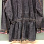 Denim & Co. 1x Lightweight denim‎ drawstring top shacket lilac stones plus size Blue Photo 8