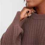 Aerie  Chocolate Ribbed Crew Neck Sweater Photo 1