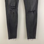 Madewell Black Dark Grey Distressed Hem Ripped Knees 9” High-Rise Skinny Jeans Photo 4