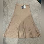 Women's NINETY CLOTHING CO knitted Pleated Boho Y2k Maxi Skirt Tan Photo 8