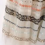 Free People  Mercury Sheer Beaded Embellished Blouse Small Tank Top Tiered Ruffle Photo 8