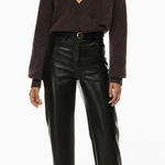 Wilfred NEW Aritzia The Melina High-waisted Vegan Leather Pants Black Photo 0
