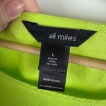 Ali Miles 100% Linen Tunic Top Sz Large Lime Green Artsy Coastal Resort Beachy Photo 5