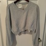 Aerie Offline By   Cropped Sweatshirt Size Large Grey Photo 1