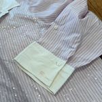 Derek Lam NWT $395  10 Crosby Wesley sequin stripe cotton button down shirt XL Photo 7