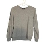 Max jeans Gray Embroidered Long Sleeve Casual Pullover Sweatshirt Women Sz S Photo 0