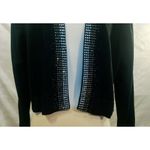 Calvin Klein Black Rhinestone 3/4 Sleeve Cropped Bolero Cardigan Sweater Sz XL Photo 3