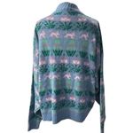 Pierre Cardin VINTAGE 80’s Blue and Green Bunny print Mock Neck Sweater Size XL Photo 3