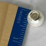 Boutique Creamy white faux pearl lot of 2 sterling silver core charm beads bracelet Photo 4