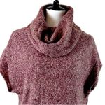 Christina B Sweater Turtleneck Tunic Marled Knit Burgundy Women’s Size Large Red Photo 4