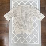 Free People marble tan crochet knit open cardigan quarter sleeve sweater Photo 7