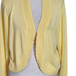 Jessica Howard  Yellow Open Front Cropped Cardigan NWT Size XL Yellow Sweater Photo 0