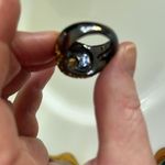 Kenneth Jay Lane Smoky Gray Metal & Amber Rhinestone Ring sz 7/7.5 Orange Photo 8