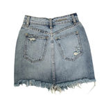 CARMAR Distressed Denim Mini skirt Size 23 Medium wash Raw hem 100% Cotton Blue Photo 1