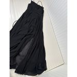Lulus NWOT  Romantically Speaking Black Cowl Lace-Up Maxi Dress Wedding Prom XS Photo 3