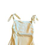 Billy J Frida Maxi Dress Yellow Satin Creamy Buttery Gown Size 14 Women's NWT Photo 2