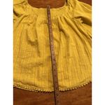 And The Why Yellow Crinkle Crop Top Medium Boho Long Sleeve M Women's Photo 8