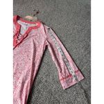 Southern Tide XS Top Pink White Floral 3/4 Sleeve Lace Up Neck Blouse Photo 5