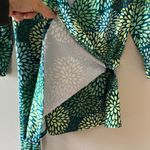 Pattyboutik Sz S Green Stretch V Neck Wrap Blouse Belted Long Sleeves Photo 3