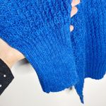 Free People  Lulu oversized waffle knit v-neck slouchy sweater in blue size XS Photo 6