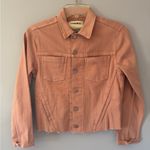 L'Agence  Janelle Raw Cropped Blush Pink Denim Jacket size small Photo 2