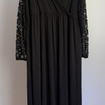 Zattcas Women's XXXL Black Maxi Dress Long Lace Sleeve V Neck Size undefined Photo 0