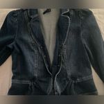 Ashley Judd Denim Jacket Size M Casual Ruffled Bohemian Fall Jacket Blue Size M Photo 12
