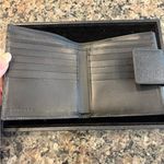 BVLGARI  Black Leather Wallet with Silver Logo Photo 2