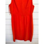 J.Crew Dress Size 8 Orange Scalloped V-Neck Faux Wrap Sleeveless Knee Length Photo 7