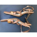 Cole Haan NEW NikeAir Brown Leather Gold Studded Heels Shoes Sandals 9 B Photo 6