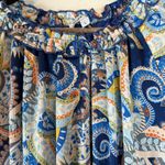 Yakira Bella Skye Dres Blue Paisley Ruffle skirt elastic waist and cuffs L Size L Photo 4