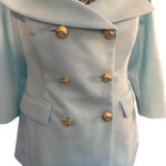 Alexia Admor STUNNING Alexis Admor Light Blue Off-Shoulder Blazer with Gold Buttons Size 10 Photo 1