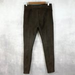 Spanx Womens Leggings Medium Faux Suede Brown Stretch Moto Street Minimal Photo 2