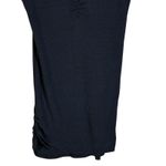 Michael Stars  Black V Neck Ruched Side Tank Top One Size Fits Most Photo 2