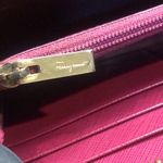 Salvatore Ferragamo  Gancini Hot Pink Full Zip Bifold Leather Wallet COMES in BOX Photo 10