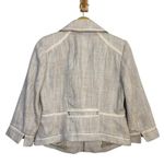 White House | Black Market WHBM Tweed Moto Jacket Blazer Womens 6 Beige Zipper Preppy Career Office Neutral Photo 1