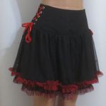 Hot Topic  Black & Red Side Lace-Up Skirt Photo 2