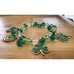 St Patricks Day Charm Bracelet Stretch Shamrocks Luck Leprechaun Hat Bee… Gold Photo 2